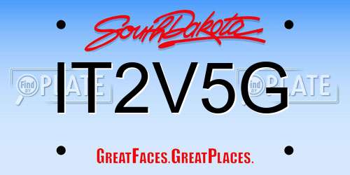 IT2V5G South Dakota License Plate