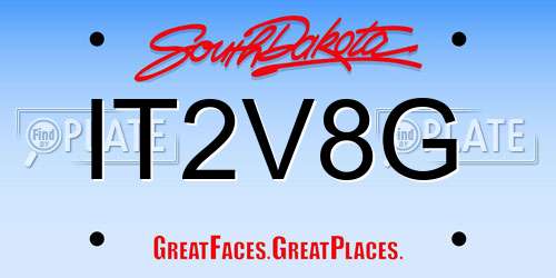 IT2V8G South Dakota License Plate