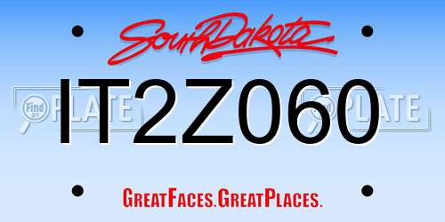 IT2Z060 South Dakota License Plate