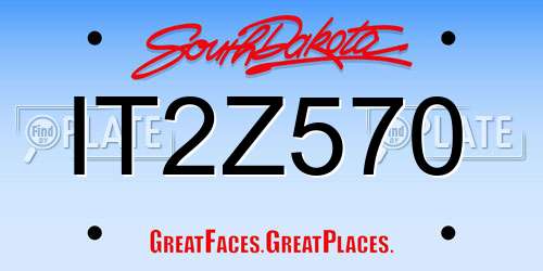 IT2Z570 South Dakota License Plate