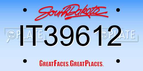 IT39612 South Dakota License Plate