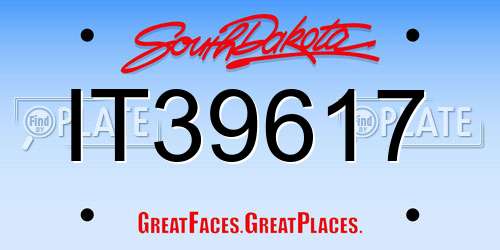 IT39617 South Dakota License Plate