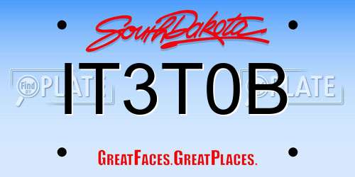 IT3T0B South Dakota License Plate