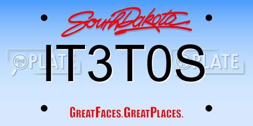 IT3T0S South Dakota License Plate