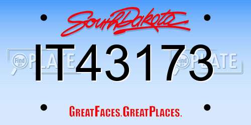 IT43173 South Dakota License Plate