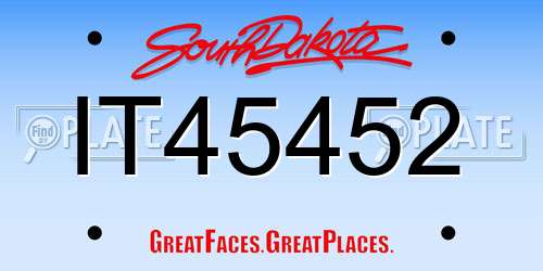 IT45452 South Dakota License Plate