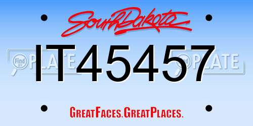 IT45457 South Dakota License Plate