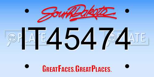 IT45474 South Dakota License Plate