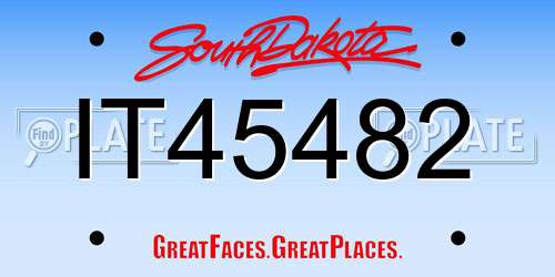IT45482 South Dakota License Plate