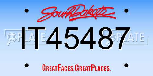 IT45487 South Dakota License Plate