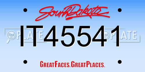IT45541 South Dakota License Plate