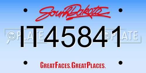 IT45841 South Dakota License Plate