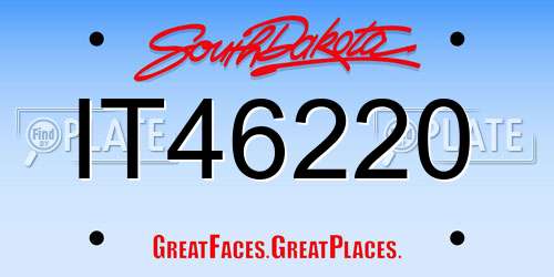 IT46220 South Dakota License Plate