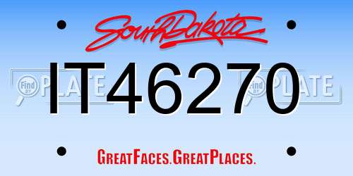 IT46270 South Dakota License Plate