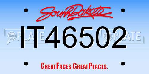 IT46502 South Dakota License Plate