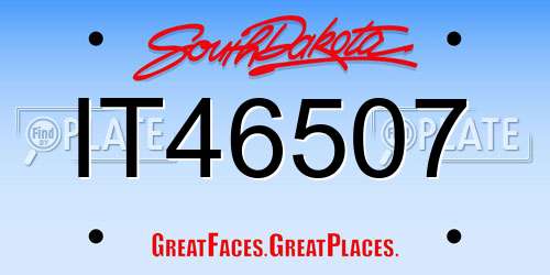 IT46507 South Dakota License Plate