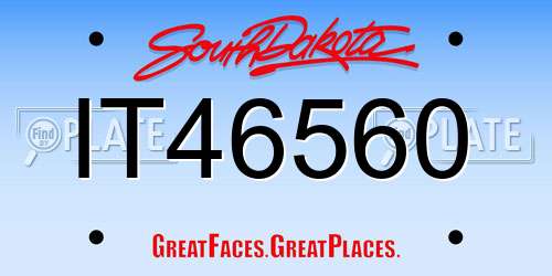 IT46560 South Dakota License Plate