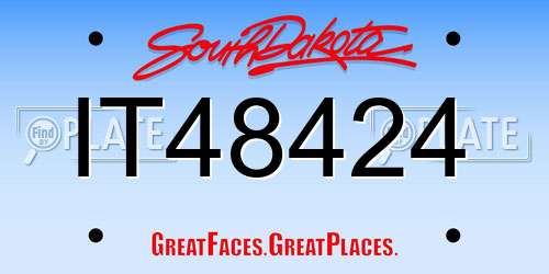IT48424 South Dakota License Plate