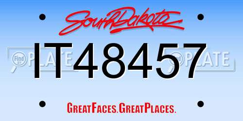 IT48457 South Dakota License Plate