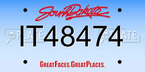 IT48474 South Dakota License Plate