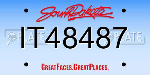 IT48487 South Dakota License Plate