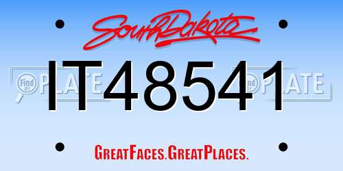 IT48541 South Dakota License Plate