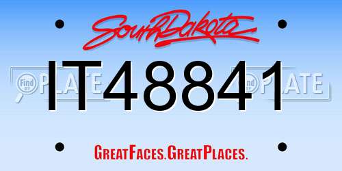 IT48841 South Dakota License Plate