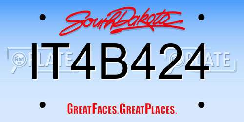 IT4B424 South Dakota License Plate
