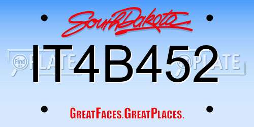 IT4B452 South Dakota License Plate