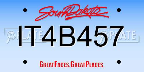 IT4B457 South Dakota License Plate