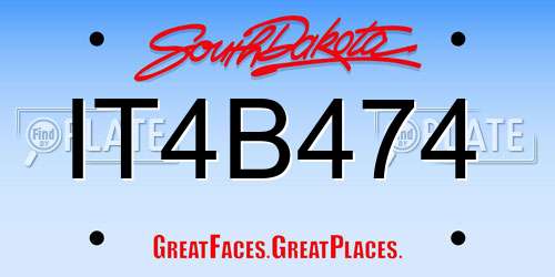 IT4B474 South Dakota License Plate