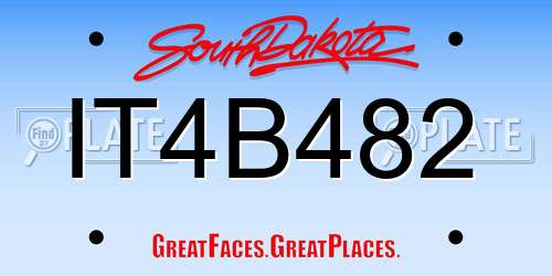 IT4B482 South Dakota License Plate