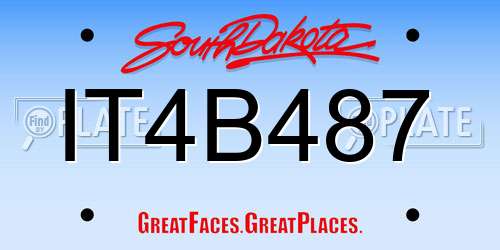 IT4B487 South Dakota License Plate