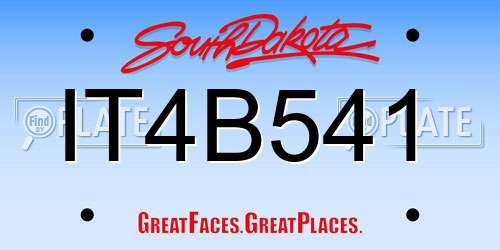 IT4B541 South Dakota License Plate