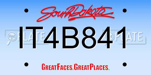 IT4B841 South Dakota License Plate