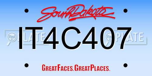 IT4C407 South Dakota License Plate