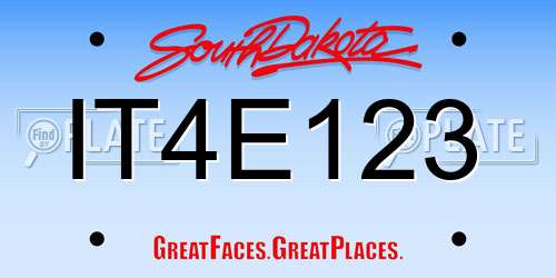 IT4E123 South Dakota License Plate