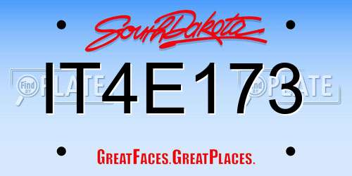 IT4E173 South Dakota License Plate