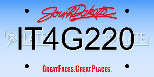 IT4G220 South Dakota License Plate