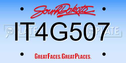 IT4G507 South Dakota License Plate