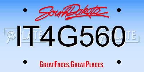 IT4G560 South Dakota License Plate