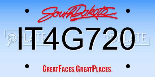 IT4G720 South Dakota License Plate