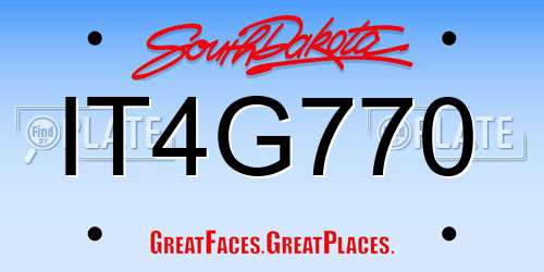 IT4G770 South Dakota License Plate