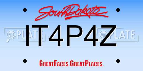 IT4P4Z South Dakota License Plate