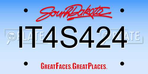 IT4S424 South Dakota License Plate