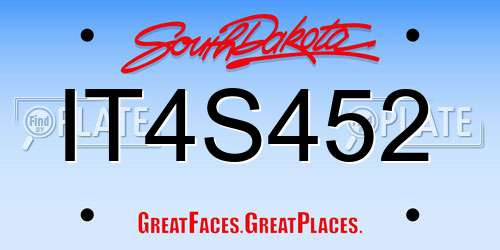 IT4S452 South Dakota License Plate