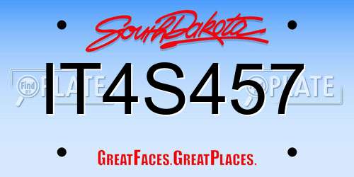 IT4S457 South Dakota License Plate
