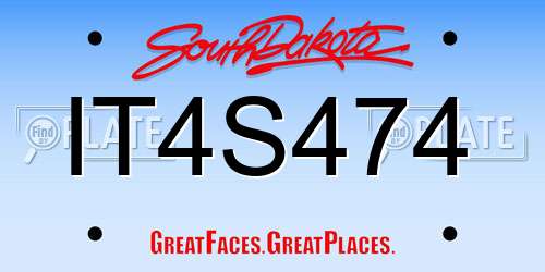 IT4S474 South Dakota License Plate