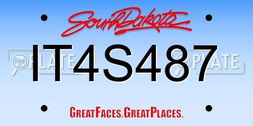 IT4S487 South Dakota License Plate