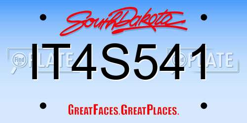 IT4S541 South Dakota License Plate